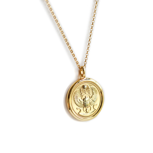 VA珠宝 圣甲虫金币的守护  金币项链百搭单品18K纯银