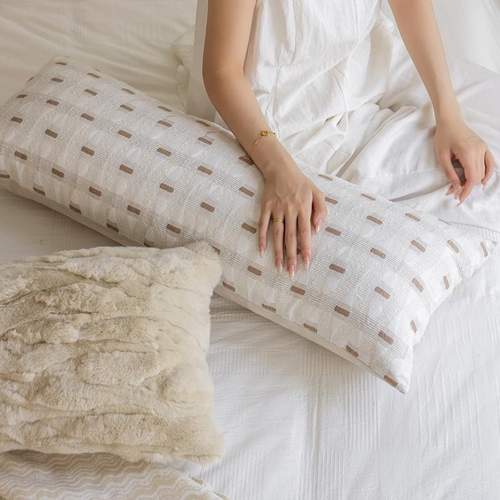 侘寂风长条沙发抱枕腿睡觉样板间夹客厅腰毛绒女生靠垫专用枕靠背