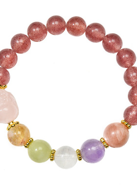 新中式天然草莓晶手链