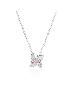 粉韵风车项链女925银送女友礼物