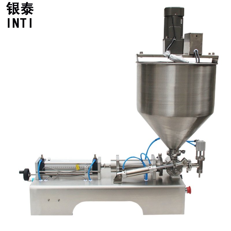 厂家直供膏体辣椒酱豆瓣酱灌装机设备酱类花生酱带搅拌膏体专用