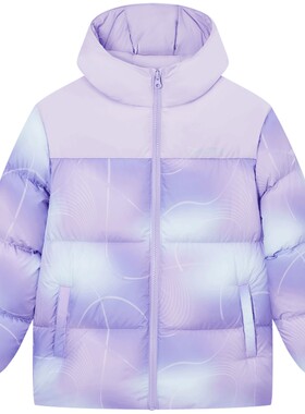 特步童装女童厚款羽绒服儿童拼接外套2026秋冬新款大童防寒服冬装