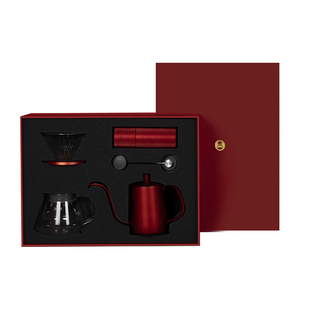 泰摩 栗子C5手冲咖啡壶套装 家用 手冲壶礼盒 手摇磨豆机器具礼品