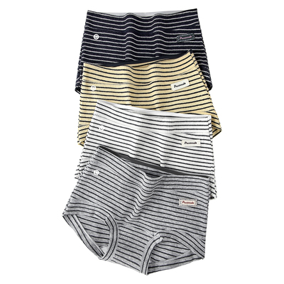 有内四角内裤女士纯棉100%全棉抗菌裆2026新款女生中腰平角条纹