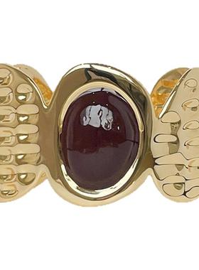 LILIFAN莉莉梵 花生纹路开口珐琅手镯 可调节手饰复古高级饰品