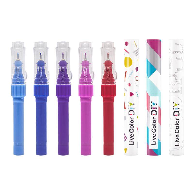 韩国monami慕那美细头荧光色笔芯笔壳DIY组合学生用标记双头替芯慕娜黑美