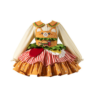 D.Bkyer女童公主裙女宝party小礼服儿童汉堡个性服装cos服裙子