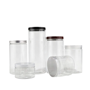 塑料瓶子空瓶透明密封罐食品级包装罐子收纳专用广口储物盒小圆桶