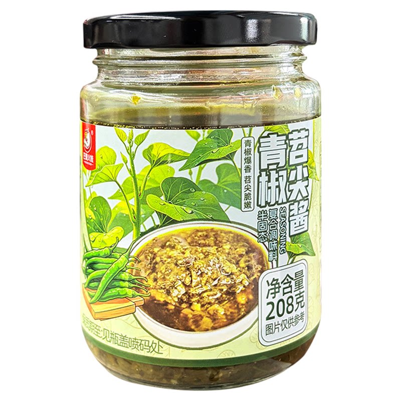 巴蜀火娃青椒苕尖酱瓶装下饭酱