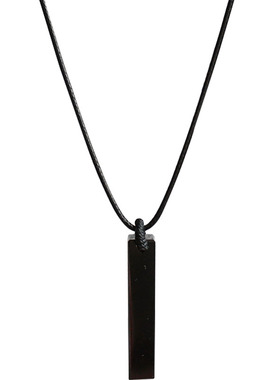 天然黑曜石吊坠项链男