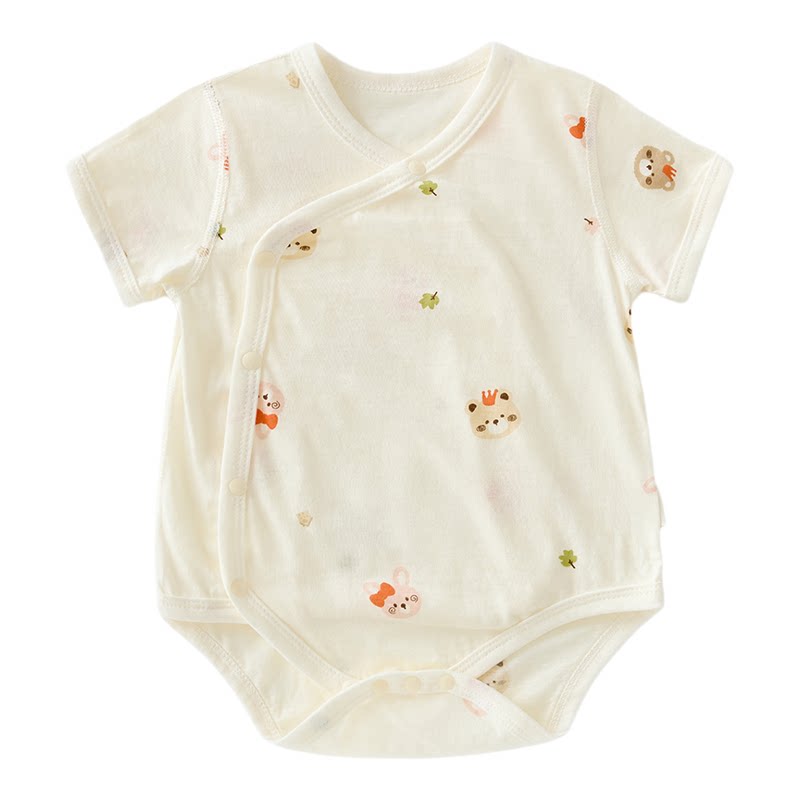 初生婴儿儿衣服夏薄0-1岁初生宝宝连体衣短袖包屁衣纯棉三角哈衣