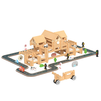 智酷堡儿童实木创意榫卯积木