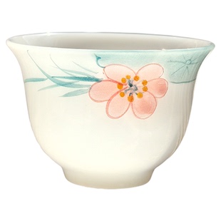 高档冰种手绘冰种璞玉四季小茶杯德化白瓷高温瓷釉下彩陶瓷茶杯