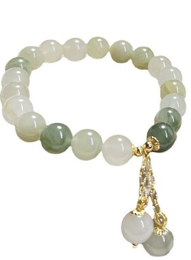 天然天山翠弹力绳手链女秀气百搭