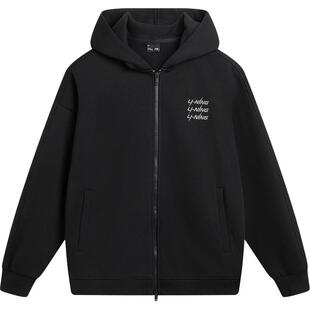 李宁外套女士百搭新款加绒保暖针织卫衣休闲运动夹克春季运动服男