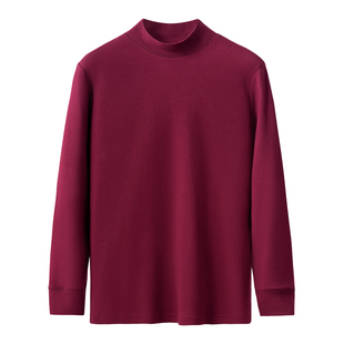 爸爸薄款全棉秋衣秋裤套装中老年人男士中高领老人保暖内衣宽松冬