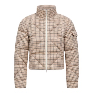 代购蒙口Keros羊毛混纺立领短款羽绒服女款夹克外套