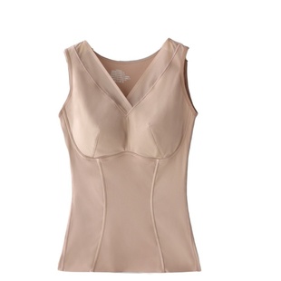 梧桐绚丽6611魔塑背心净面带罩杯免穿文胸女保暖背心加绒发热秋冬