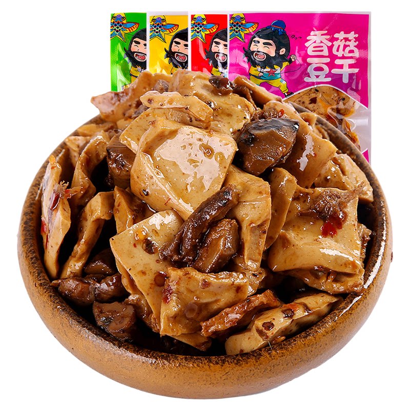 张飞香菇豆干五香麻辣豆腐干独立小包装零食四川特产解馋休闲小吃