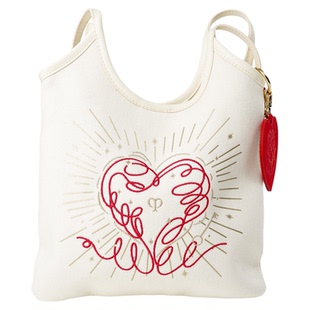 CPB爱心刺绣托特包 七夕限定专柜赠品 帆布化妆包配镜子挂饰