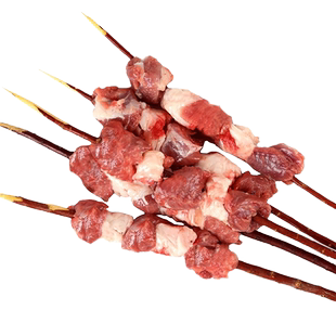 红柳枝羊肉串500g羔羊肉串正宗 高端烧烤食材大串半成品
