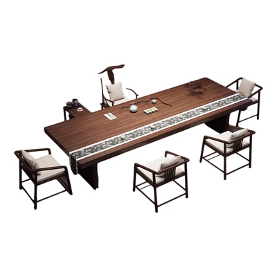 新中式纯实木大板茶桌椅办公室