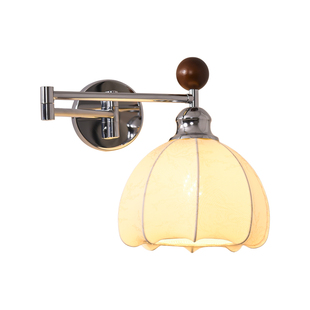 中古摇臂壁灯法式卧室床头灯餐厅客厅背景墙灯南洋风可旋转长臂灯