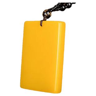 天然黄龙玉平安牌吊坠男女款和田玉平安无事牌挂件黄玉平安牌玉坠