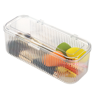 粉扑收纳盒亚克力美妆蛋整理透明盒桌面化妆棉化妆刷筒防尘化妆盒