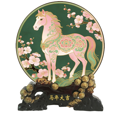 马年大吉活性炭雕摆件新年礼品