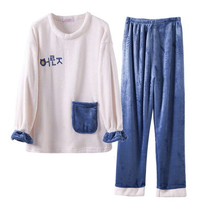 睡衣女秋冬季珊瑚绒法兰绒冬天