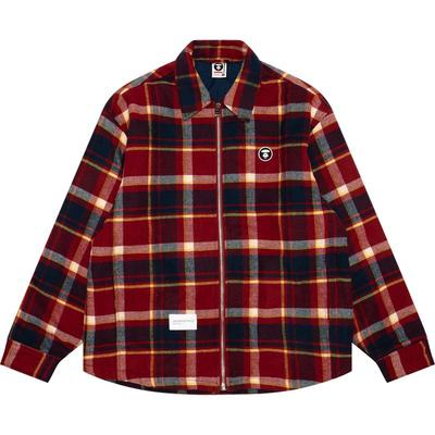 Aape格纹翻领休闲宽松夹克外套