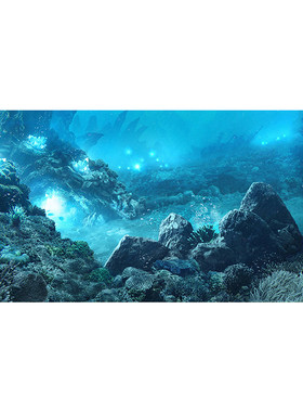 鱼缸背景贴纸高清图3D立体画海底世界背景画水族箱造景壁纸装饰画