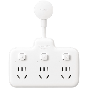 公牛插座插头转换器插排多功能转接头分控排插短线一转二三位面板