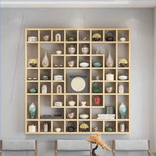 墙上置物架书架墙上展示收纳茶杯格子架置物格实木方格架子定制