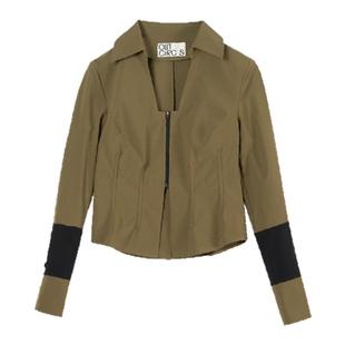 OUTCIRCS 拉链细节修身长袖衬衫 ZiPPER DETAiL SLiM FiT SHiRT