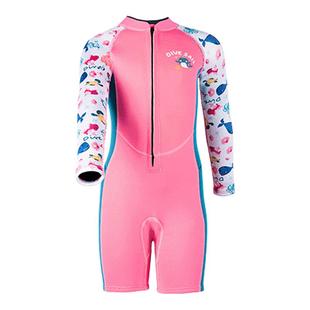 2.5mm儿童连体保暖游泳衣培训男女孩短裤冲浪浮潜桨板潜水wetsuit