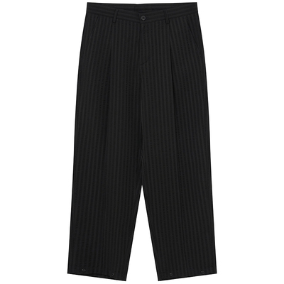 JDV商场同款黑色条纹宽松休闲裤