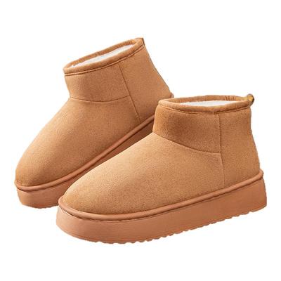 高帮雪地靴女2025新款冬季皮毛一体短筒靴子加绒加厚外穿防滑棉鞋
