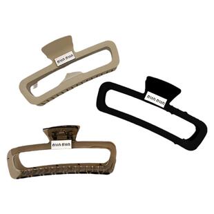 特大号抓夹女发量多2025年发夹高级感方形磨砂鲨鱼夹黑色发卡头饰