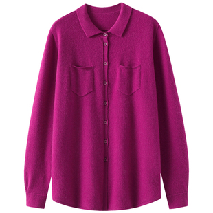 移不开眼啦~加厚四平针100%山羊绒开衫女纯羊绒毛衣针织开衫外套