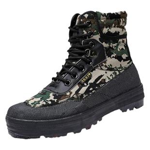 3537解放鞋高帮棉鞋工地保暖帆布鞋冬季加绒高腰登山鞋防滑劳保鞋