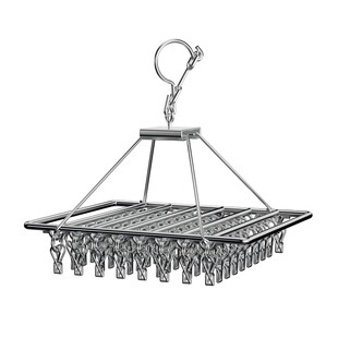 不锈钢多夹子晾衣架衣架家用挂衣挂架阳台晒袜子神器铝合金可折叠