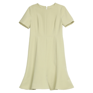 映想社交女装槐黄色无袖系带气质高级感连衣裙