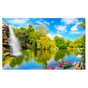 海景沙滩自粘墙纸壁画直播间背景墙客厅现代装饰画室外壁纸贴纸画