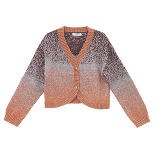 it'real瑞尔冬季新款松弛感厚款渐变文艺休闲长袖毛织外套上衣女