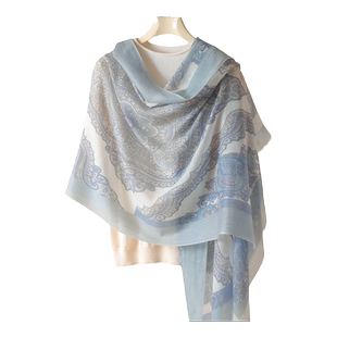 纯山羊绒围巾女款2025新款丝巾披肩 100羊毛高端超轻薄大牌高级感