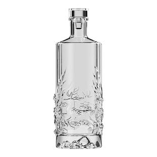 高端浮雕玻璃酒瓶一斤装白酒瓶空瓶创意养生泡酒送礼家宴专用酒瓶