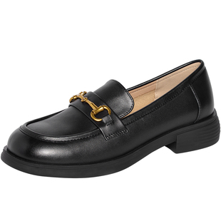 REEMOOR睿慕2025秋季新款羊皮圆头真皮乐福鞋jk小皮鞋英伦风女鞋