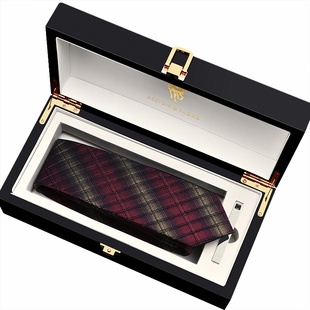 色顿保罗真丝领带男正装商务拉链式免打结懒人红色结婚高级手打